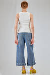 hip-lenght tank top, lean, in ribbed cotton and spandex jersey - MELITTA BAUMEISTER 