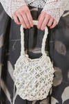 borsa piccola a cestino in simil pelle a nodi macramé  di poliuretano - COMME des GARÇONS - COMME des GARÇONS 