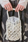 borsa piccola a cestino in simil pelle a nodi macramé  di poliuretano - COMME des GARÇONS - COMME des GARÇONS 