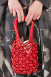 borsa piccola a cestino in simil pelle a nodi macramé  di poliuretano - COMME des GARÇONS - COMME des GARÇONS 
