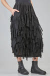 longuette skirt, wide, in washed polyester georgette - COMME des GARÇONS - COMME des GARÇONS 