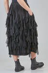 longuette skirt, wide, in washed polyester georgette - COMME des GARÇONS - COMME des GARÇONS 