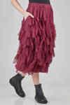 longuette skirt, wide, in washed polyester georgette - COMME des GARÇONS - COMME des GARÇONS 