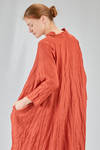 abito a camicia longuette, ampio, in tela lavata e fiammata di lino - RISA NAKAMURA 