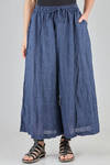 wide trousers, in washed and flamed linen canvas - RISA NAKAMURA 