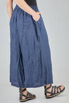 wide trousers, in washed and flamed linen canvas - RISA NAKAMURA 