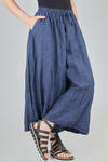 wide trousers, in washed and flamed linen canvas - RISA NAKAMURA 
