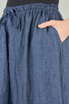 wide trousers, in washed and flamed linen canvas - RISA NAKAMURA 