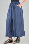 wide trousers, in washed and flamed linen canvas - RISA NAKAMURA 