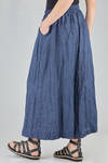 wide trousers, in washed and flamed linen canvas - RISA NAKAMURA 