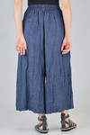 wide trousers, in washed and flamed linen canvas - RISA NAKAMURA 