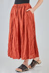 long and wide skirt, in washed and flamed linen canvas - RISA NAKAMURA 