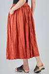 long and wide skirt, in washed and flamed linen canvas - RISA NAKAMURA 