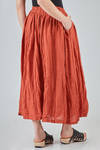long and wide skirt, in washed and flamed linen canvas - RISA NAKAMURA 