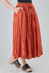 long and wide skirt, in washed and flamed linen canvas - RISA NAKAMURA 