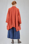 long and wide jacket in washed and flamed linen canvas - RISA NAKAMURA 