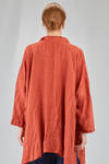 long and wide jacket in washed and flamed linen canvas - RISA NAKAMURA 