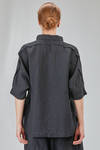 camicia al fianco, ampia, in crêpe di lino lavato - RUNDHOLZ 