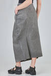 long sheath skirt in washed and glittery stretch cotton canvas - RUNDHOLZ 