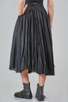 pleated skirt, under the knee, in washed glittery cotton voile - RUNDHOLZ 