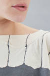 short and wide sweater in printed cotton fleece - RUNDHOLZ 