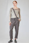 pantalone in crêpe fiammato di lino e viscosa lavati - RUNDHOLZ 
