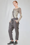 pantalone in crêpe fiammato di lino e viscosa lavati - RUNDHOLZ 