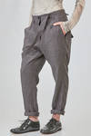pantalone in crêpe fiammato di lino e viscosa lavati - RUNDHOLZ 