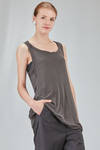 long and soft tank top in gauzed tussah silk jersey - RUNDHOLZ 