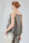 short and wide top in overdyed cupro crêpe - RUNDHOLZ 