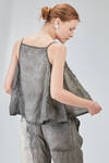 short and wide top in overdyed cupro crêpe - RUNDHOLZ 