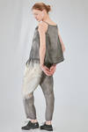 short and wide top in overdyed cupro crêpe - RUNDHOLZ 