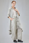 long tunic shirt style in washed linen canvas with shaded print - RUNDHOLZ 
