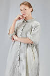 long tunic shirt style in washed linen canvas with shaded print - RUNDHOLZ 