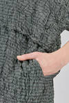 longuette dress, soft, in gauzed polyester froissé with horizontal stripes tone on tone - SHU MORIYAMA 