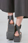 high GLEAM clog in cowhide leather and wood - TRIPPEN 