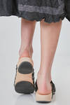 medium clog STRETCH in cowhide leather and wood - TRIPPEN 