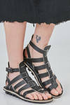 CÄSAR flip flop sandal in soft cowhide leather and classic rounded rubber sole - TRIPPEN 