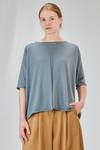 t-shirt lunga e ampia in maglia rasata di cotone - KNIT KNIT 