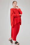 long, wide and asymmetric sweater in plain cotton and acrylic knit - KNIT KNIT 