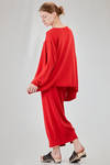 long, wide and asymmetric sweater in plain cotton and acrylic knit - KNIT KNIT 