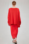 long, wide and asymmetric sweater in plain cotton and acrylic knit - KNIT KNIT 