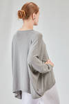 long, wide and asymmetric sweater in plain cotton and acrylic knit - KNIT KNIT 