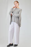 long, wide and asymmetric sweater in plain cotton and acrylic knit - KNIT KNIT 