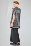 long and wide tunic in crinkled striped ecotex cotton and polyester knit - KNIT KNIT 