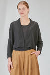 short and wide cardigan in cotton, polyester and nylon knit with wavy texture - KNIT KNIT 