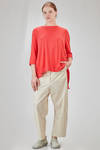 hip-lenght t-shirt, wide, in ecotex cotton and polyester knit with thin stripes - KNIT KNIT 