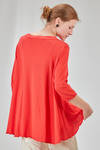 hip-lenght t-shirt, wide, in ecotex cotton and polyester knit with thin stripes - KNIT KNIT 