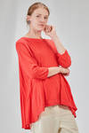 hip-lenght t-shirt, wide, in ecotex cotton and polyester knit with thin stripes - KNIT KNIT 