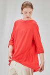 hip-lenght t-shirt, wide, in ecotex cotton and polyester knit with thin stripes - KNIT KNIT 